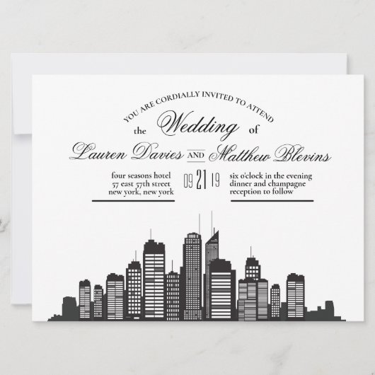 uitnodiging voor het bruiloft in new york (Voorkant)