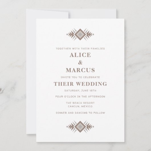 Uitnodiging voor het bruiloft van de Zuidwestelijk (Voorkant)