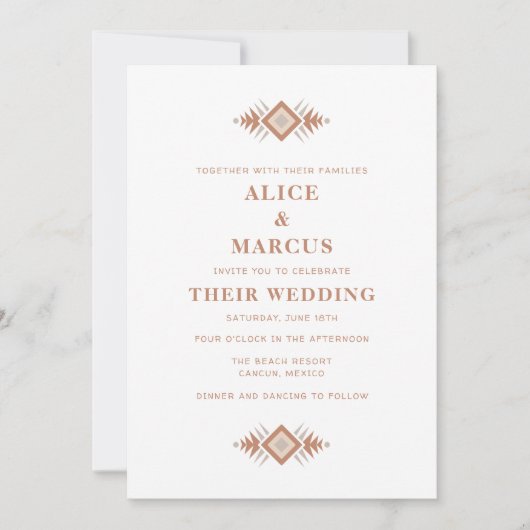 Uitnodiging voor het bruiloft van de Zuidwestelijk (Voorkant)