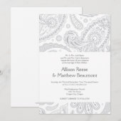 Uitnodiging voor het bruiloft van Indische Paisley (Voorkant / Achterkant)