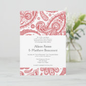 Uitnodiging voor het bruiloft van Indische Paisley (Staand voorkant)