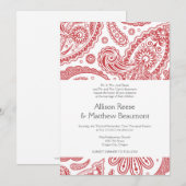 Uitnodiging voor het bruiloft van Indische Paisley (Voorkant / Achterkant)