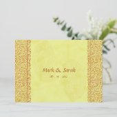 Uitnodiging voor het bruiloft van Indische Paisley (Staand voorkant)