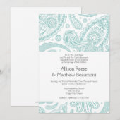 Uitnodiging voor het bruiloft van Indische Paisley (Voorkant / Achterkant)