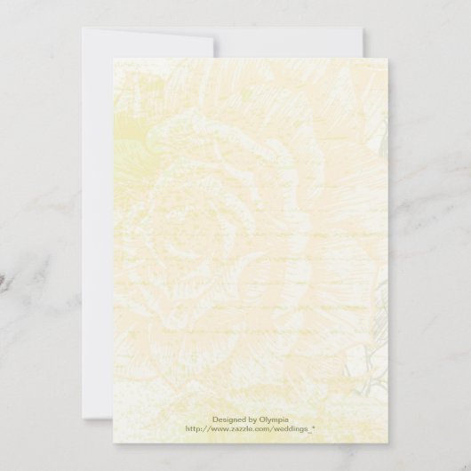  uitnodiging voor het bruiloft van rozen (Achterkant)