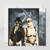 uitnodiging voor het bruiloft van steampunk (Voorkant)