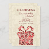 Uitnodiging voor het Cadeau verjaardagsfeest (Voorkant / Achterkant)