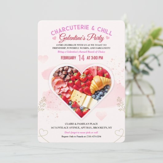 Uitnodiging voor het Charcuterie Board van Galenti (Staand voorkant)