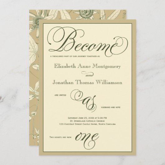 Uitnodiging voor het Christelijke Huwelijk 'Worden (Voorkant / Achterkant)