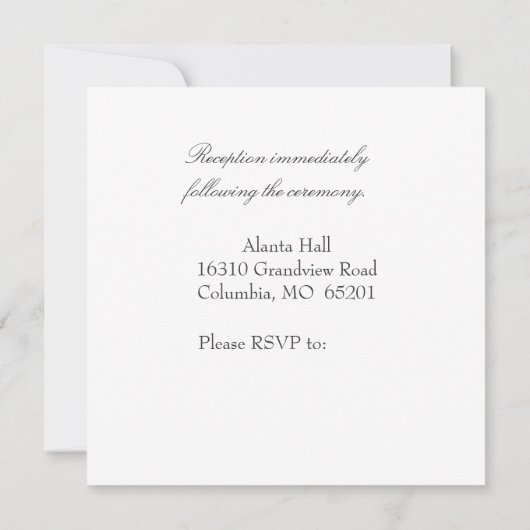 uitnodiging voor het dagelijks huwelijk (Achterkant)