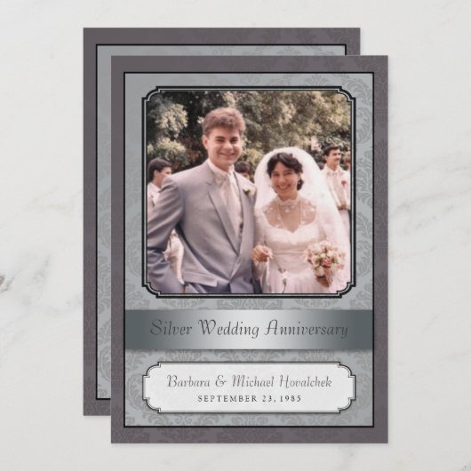 Uitnodiging voor het Damask Silver (25e) jubileumf (Voorkant / Achterkant)