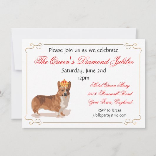 Uitnodiging voor het diamanten jubileumfeest van d (Achterkant)