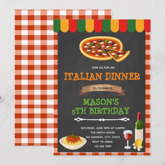 Uitnodiging voor het diner (Voorkant / Achterkant)