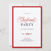 Uitnodiging voor het diner Roodkersttypografie (Voorkant)