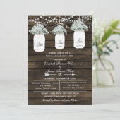 Uitnodiging voor het diner van Barnwood Mason Jars (Staand voorkant)