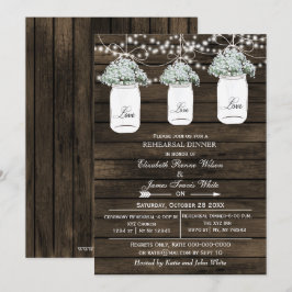 Uitnodiging voor het diner van Barnwood Mason Jars