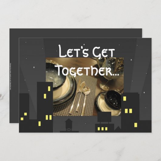 uitnodiging voor het diner van City Lights (Voorkant / Achterkant)