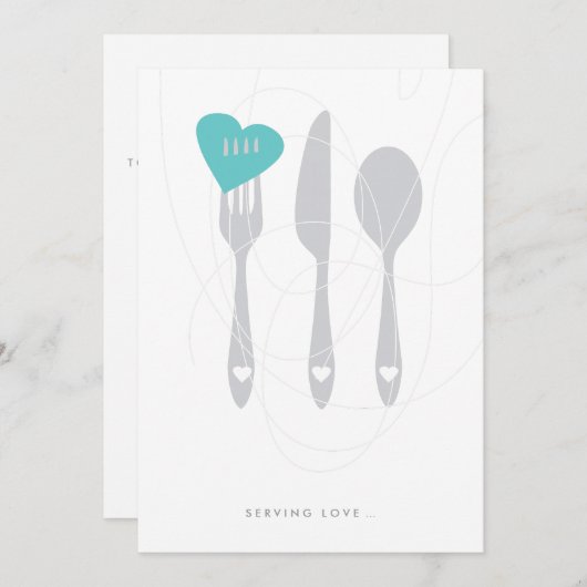 Uitnodiging voor het diner van de Love Rehearsal (Voorkant / Achterkant)