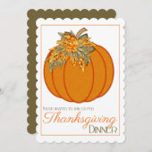 Uitnodiging voor het  diner van de Thanksgiving va (Voorkant / Achterkant)