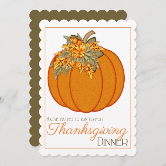 Uitnodiging voor het diner van de Thanksgiving va (Voorkant / Achterkant)