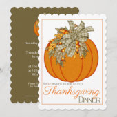 Uitnodiging voor het diner voor de Thanksgiving v (Voorkant / Achterkant)