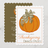 Uitnodiging voor het  diner voor de Thanksgiving v (Voorkant / Achterkant)