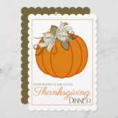 Uitnodiging voor het diner voor de Thanksgiving v (Voorkant / Achterkant)