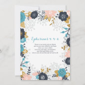 Uitnodiging voor het Doopsel, Bloemen, Hedendaagse (Achterkant)