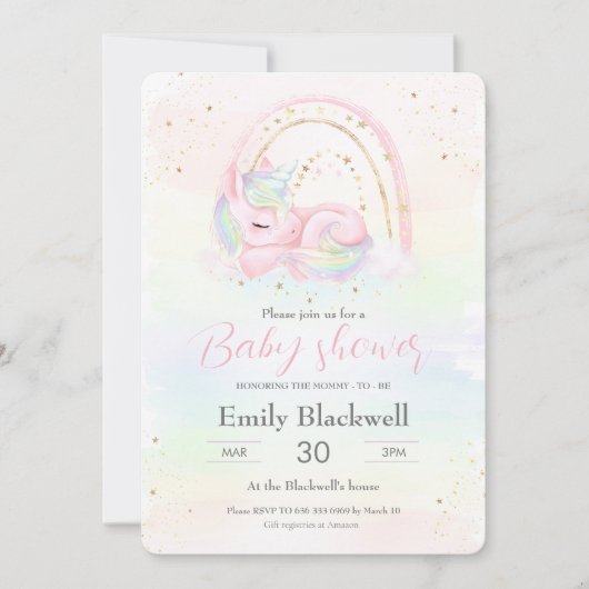 Uitnodiging voor het douchen van baby's uit baby s (Voorkant)