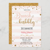 Uitnodiging voor het douchen van Brunch en bubbly  (Voorkant / Achterkant)