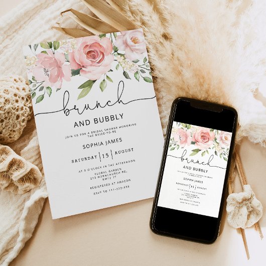 Uitnodiging voor het douchen van Brunch en bubbly