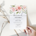 Uitnodiging voor het douchen van Brunch en bubbly<br><div class="desc">Elegant Blush roze floral Brunch en Bubble vrijgezellenfeest nodigen uit. Overeenkomende objecten beschikbaar.</div>