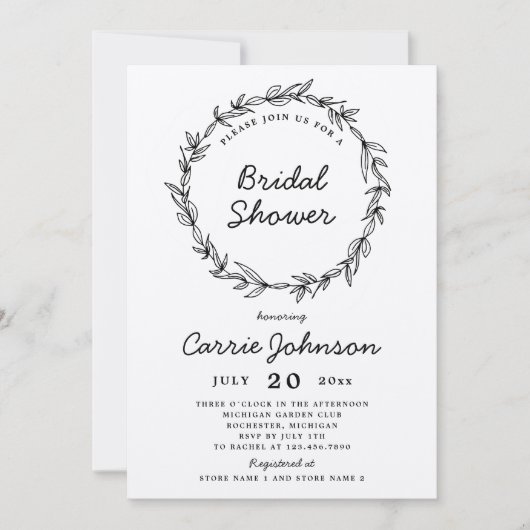 Uitnodiging voor het douchen van de grote bridale (Voorkant)