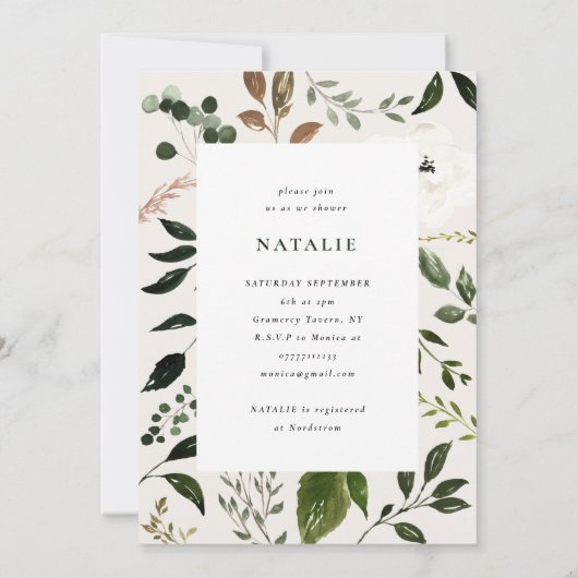 Uitnodiging voor het douchen van gebloeddzalen (Achterkant)