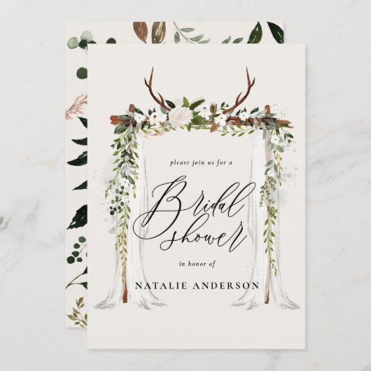 Uitnodiging voor het douchen van gebloeddzalen (Voorkant / Achterkant)