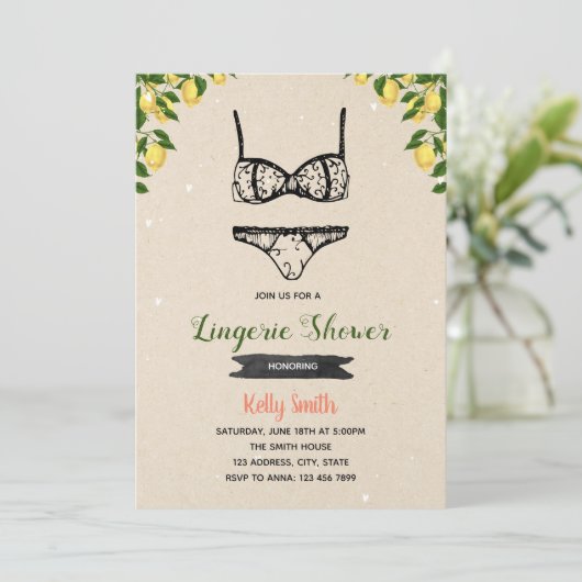 Uitnodiging voor het douchen van limonade en linge (Staand voorkant)