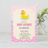 Uitnodiging voor het douchen van rubbereend (Staand voorkant)