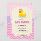 Uitnodiging voor het douchen van rubbereend (Voorkant / Achterkant)