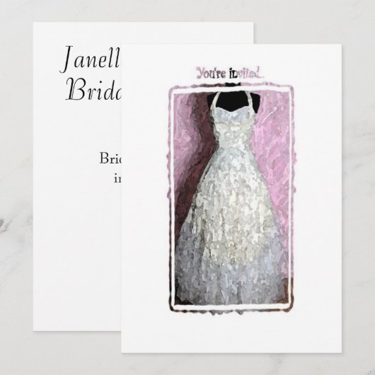  uitnodiging voor het dress-douche (Voorkant / Achterkant)