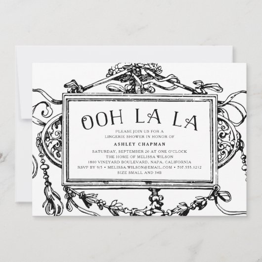  uitnodiging voor het drukwerk van Baroque Lingeri (Voorkant)