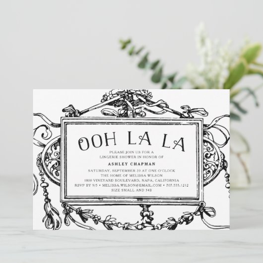  uitnodiging voor het drukwerk van Baroque Lingeri (Staand voorkant)