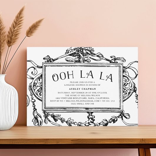 uitnodiging voor het drukwerk van Baroque Lingeri