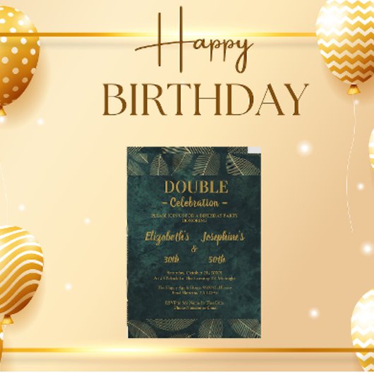 Uitnodiging voor het dubbele verjaardagsfeest van 