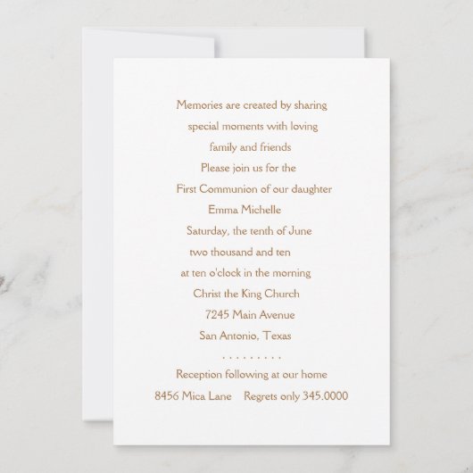 Uitnodiging voor het eerst  Gold Cross van de Geme (Achterkant)