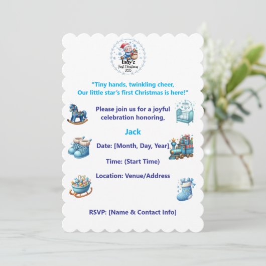 Uitnodiging voor het eerste kerstfeest van Invitat (Staand voorkant)