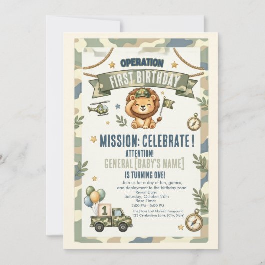 Uitnodiging voor het Eerste Verjaardagsfeest van O (Voorkant)