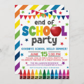 Uitnodiging voor het einde van het schoolfeest, zo (Voorkant / Achterkant)