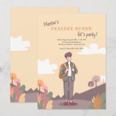 Uitnodiging voor het Eindexamenfeest voor Jongens (Voorkant / Achterkant)