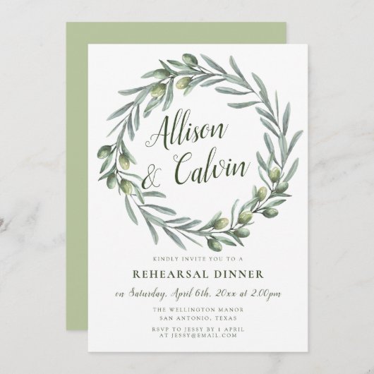 Uitnodiging voor het eten van een zomerblad (Voorkant / Achterkant)