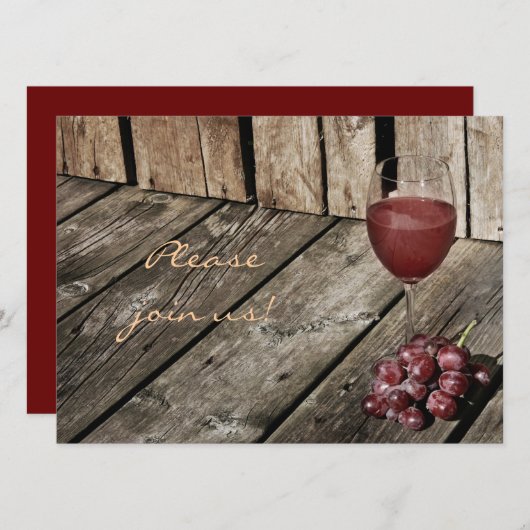 Uitnodiging voor het eten van wijn (Voorkant / Achterkant)